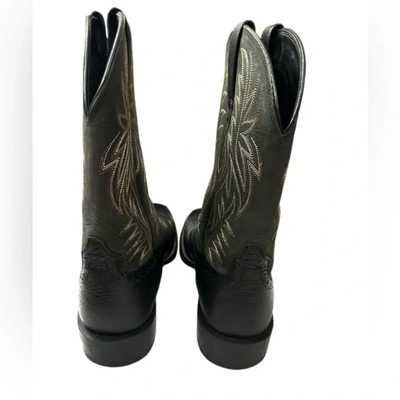 Brand New ARIAT Leather Cowboy Boots in Black Deertan Size 11